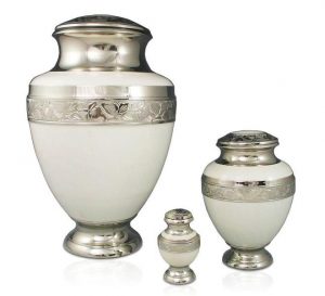 Elegant White Urn, Adult $350, Medium $200, Keepsake $120